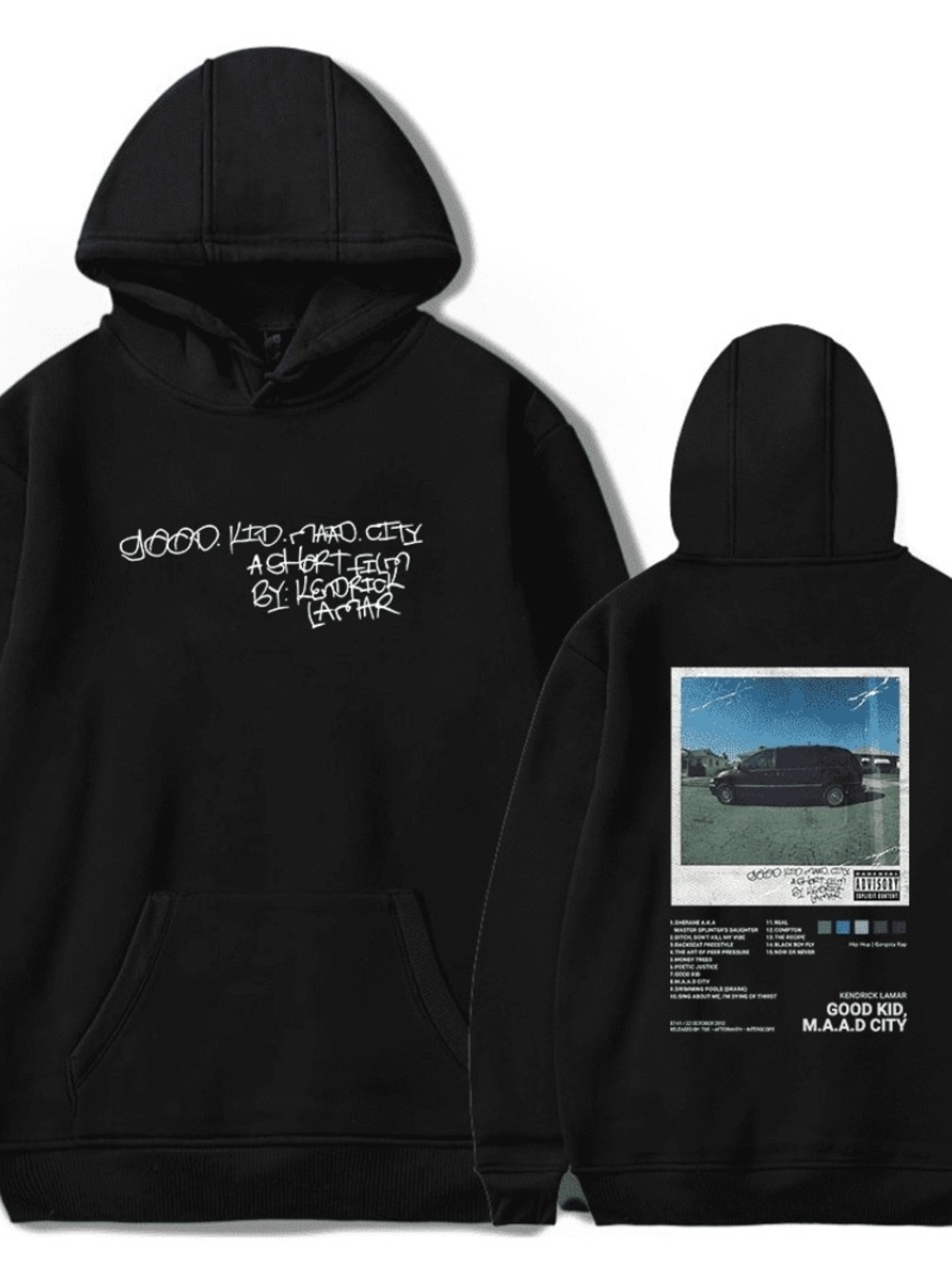 Good Kid M.A.A.D City Graphic Hoodie - Black with White Print